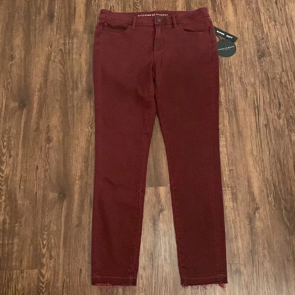 Articles of Society Jeans Sarah Skinny Ankle Burgundy NWT - Picture 2 of 15